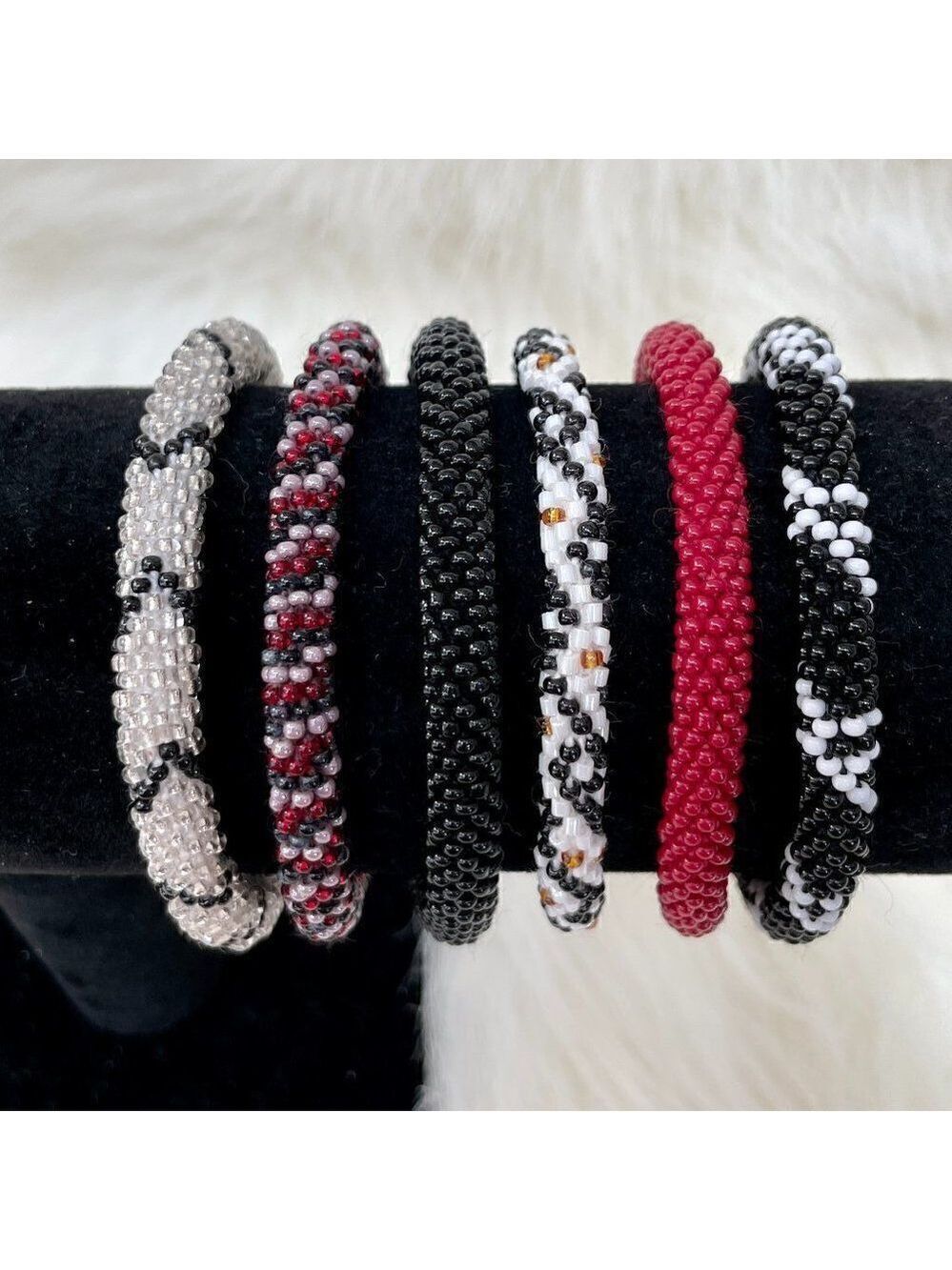 HAND CRAFTED in Nepal Beaded Bracelets
 (set of 6) #624